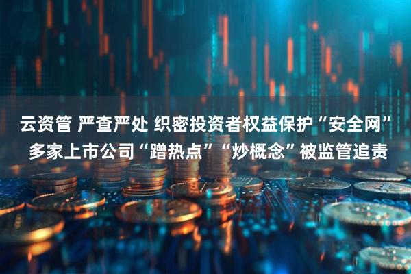 云资管 严查严处 织密投资者权益保护“安全网” 多家上市公司“蹭热点”“炒概念”被监管追责