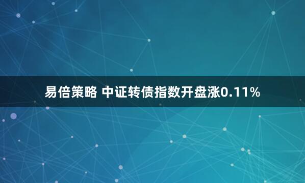 易倍策略 中证转债指数开盘涨0.11%